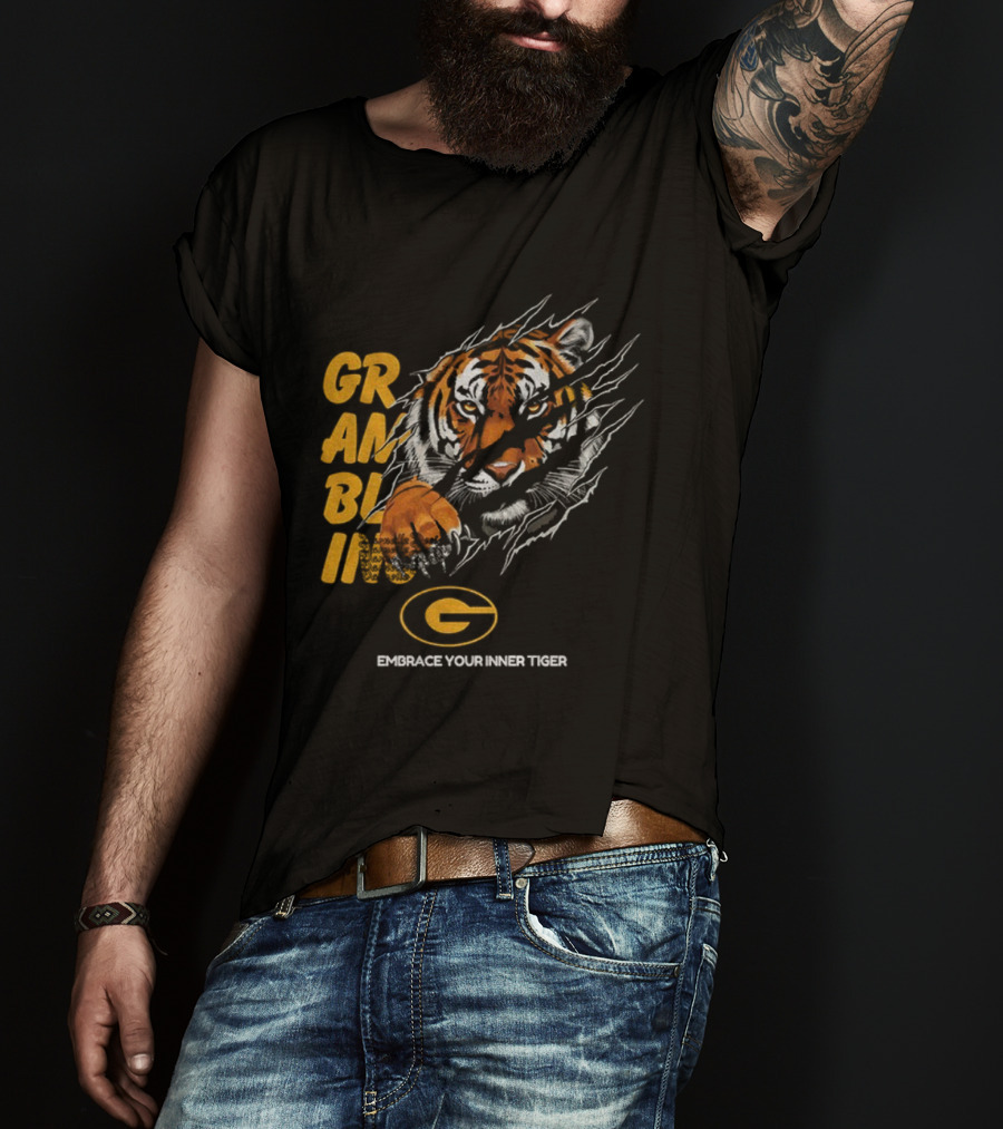 Grambling State Tigers Embrace Your Inner Tiger Fierce Mascot Roar T-Shirt