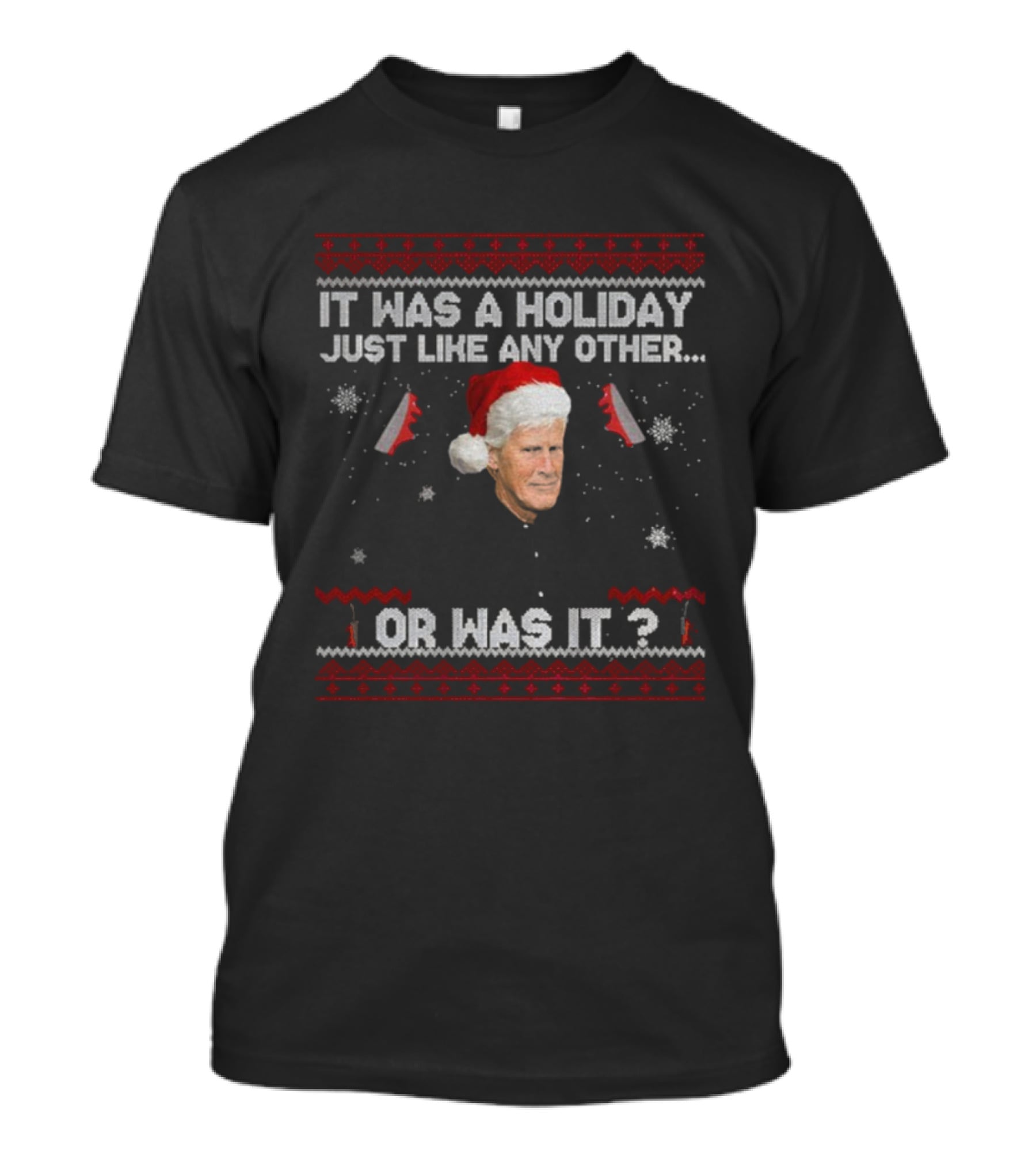 Keith Morrison True Crime Holiday Mystery Merry Xmas Santa Hat T-Shirt