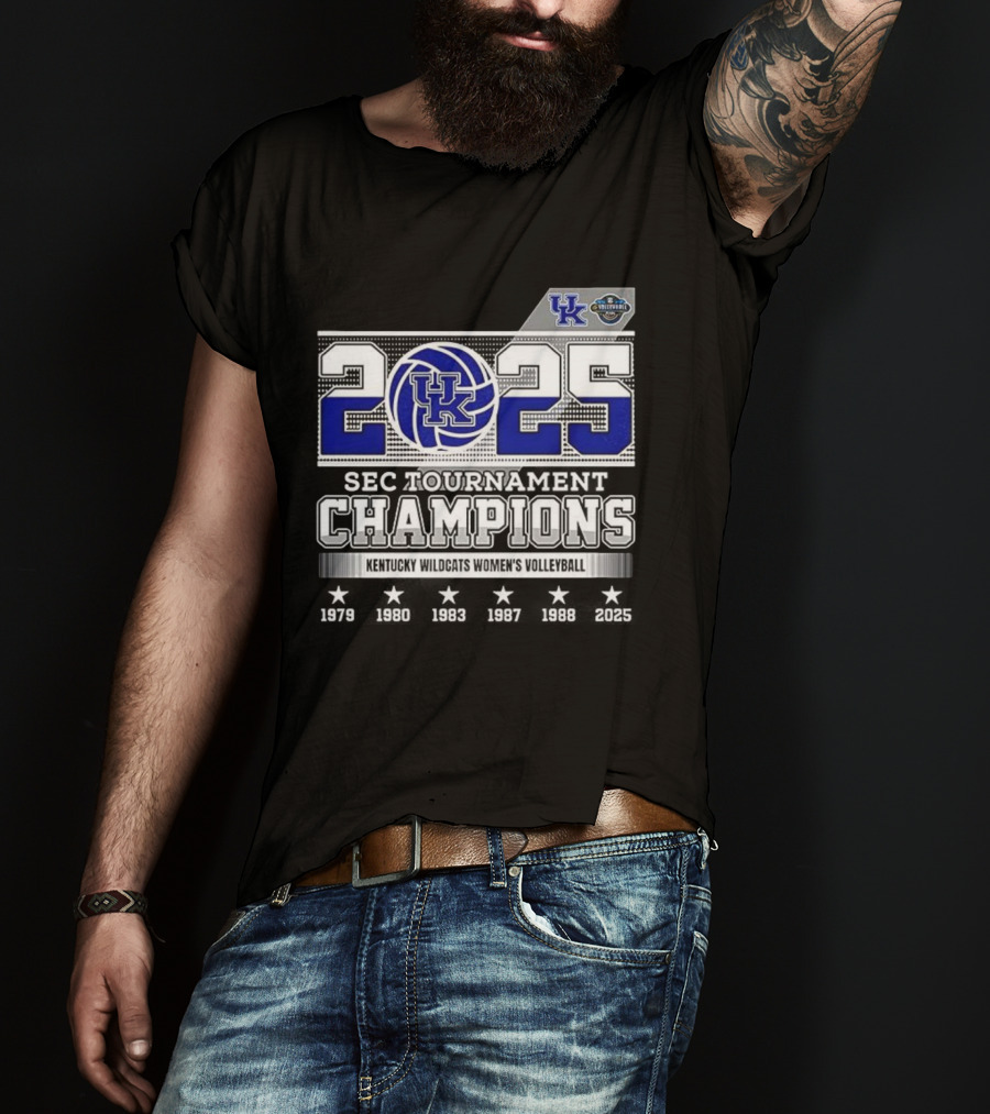 Kentucky Wildcats Women's Volleyball 2025 SEC Tournament Champions T-Shirt