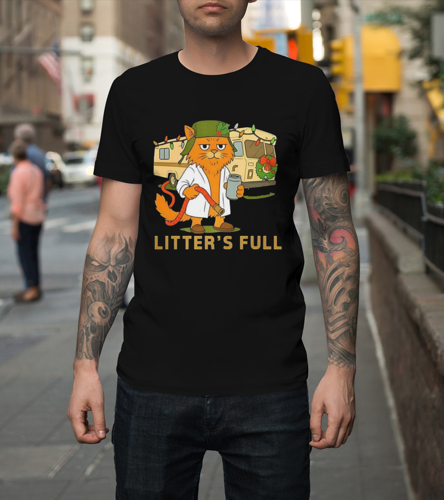 Litter's Full Shitters Full Cat Christmas RV Holiday Lights T-Shirt