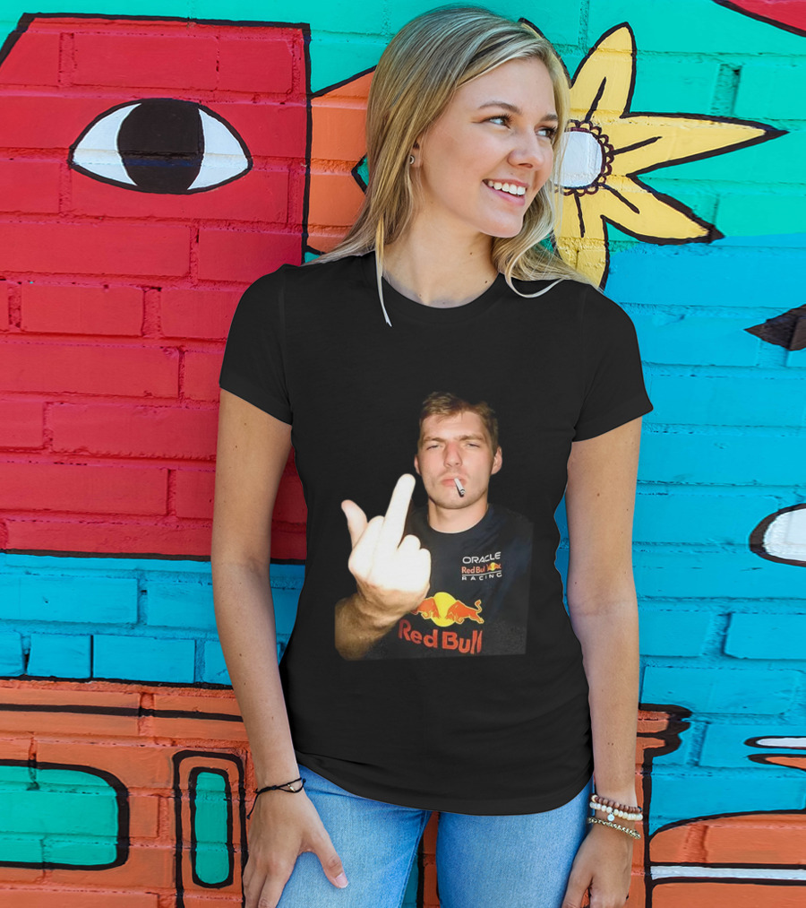 Max Oracle Red Bull Racing F1 Middle Finger Meme Cigarette T-Shirt
