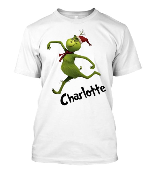 Grinch Santa Hat Charlotte Christmas Dance T-Shirt