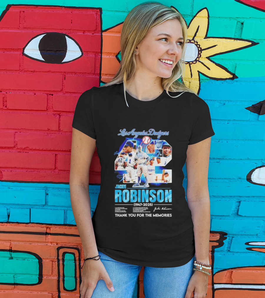 Los Angeles Dodgers Jackie Robinson 42 1947 2025 Thank You For The Memories T-Shirt