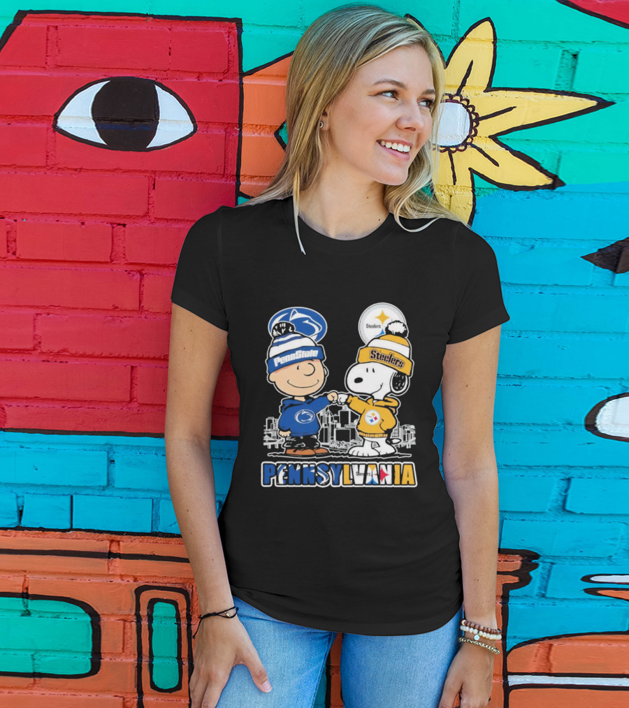 Charlie Brown Snoopy Penn State Nittany Lions Pittsburgh Steelers Pennsylvania T-Shirt