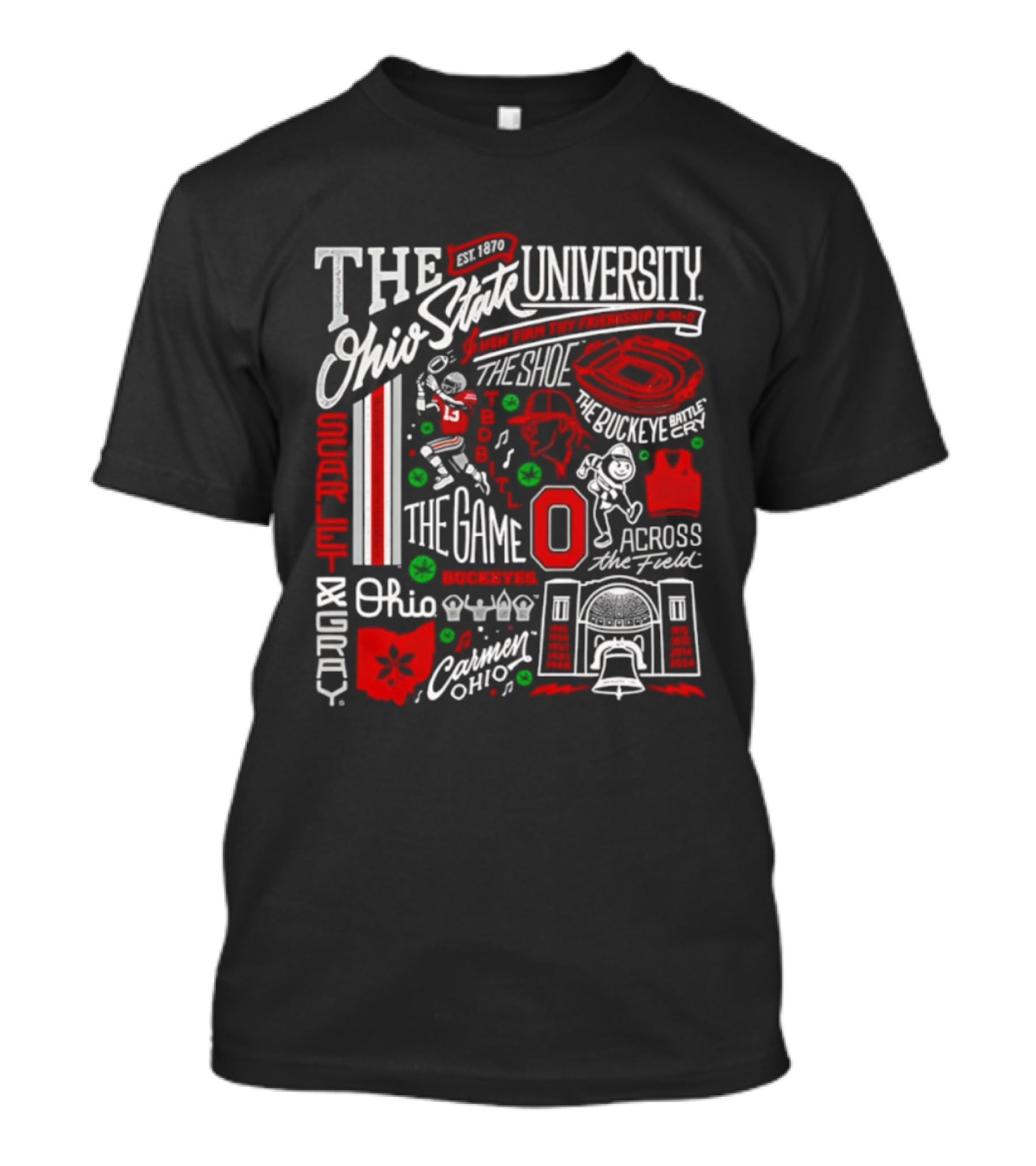Ohio State University Buckeye Leaf Football Heritage Across The Field T-Shirt