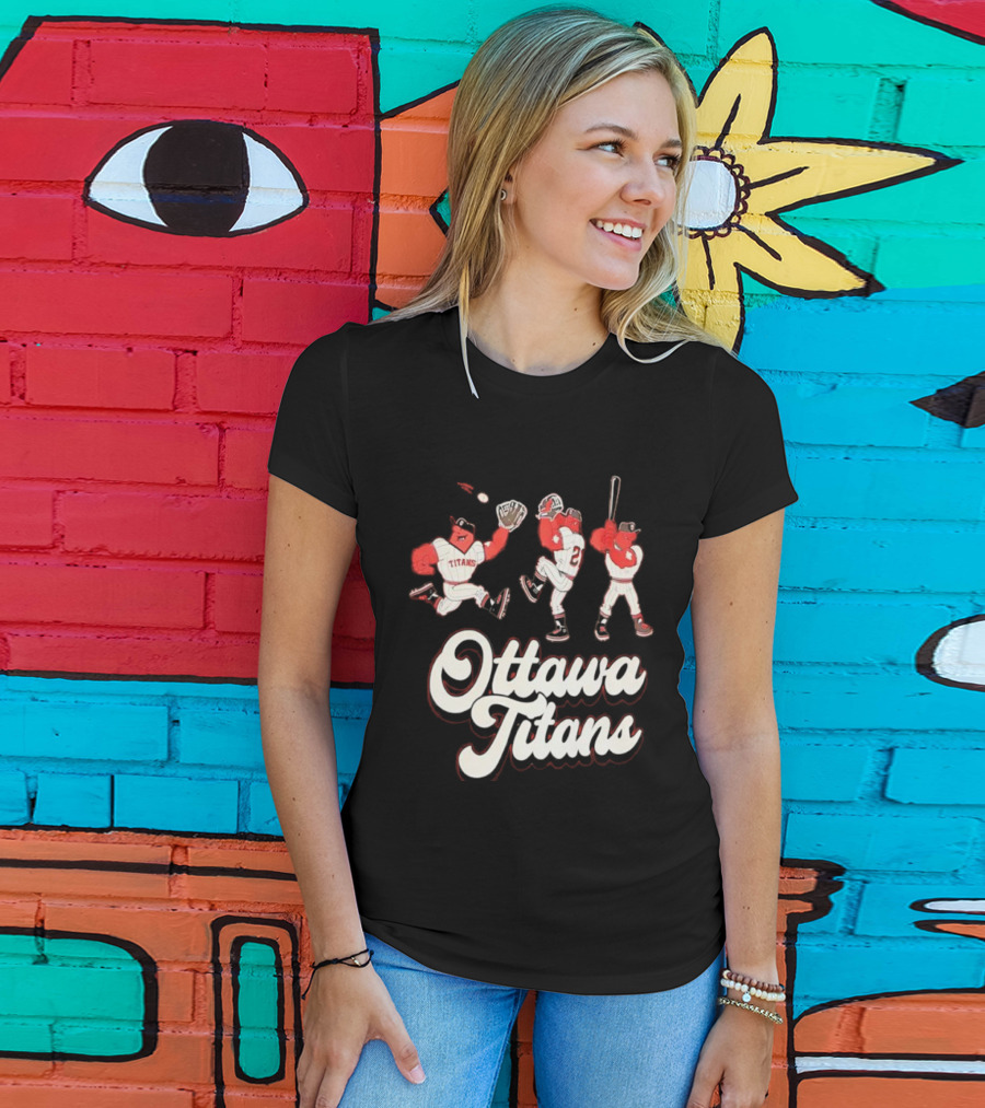Ottawa Titans Mascot Players Baseball Team Vintage Aesthetic T-Shirt