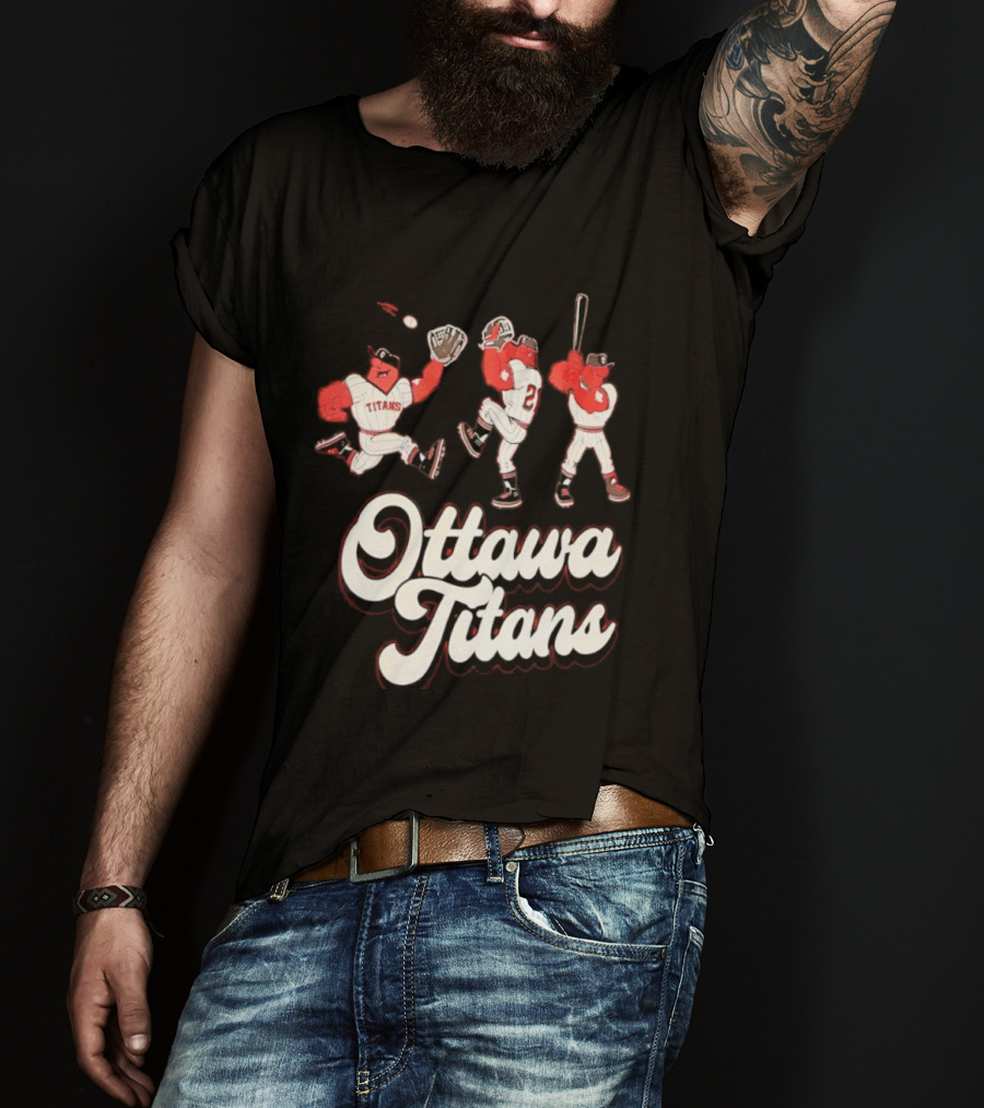 Ottawa Titans Mascot Players Baseball Team Vintage Aesthetic T-Shirt