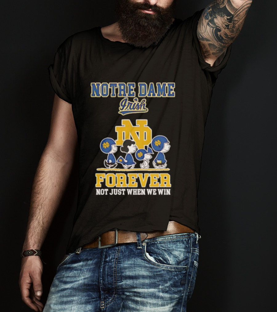 Notre Dame Irish Peanuts Characters Win Forever T-Shirt
