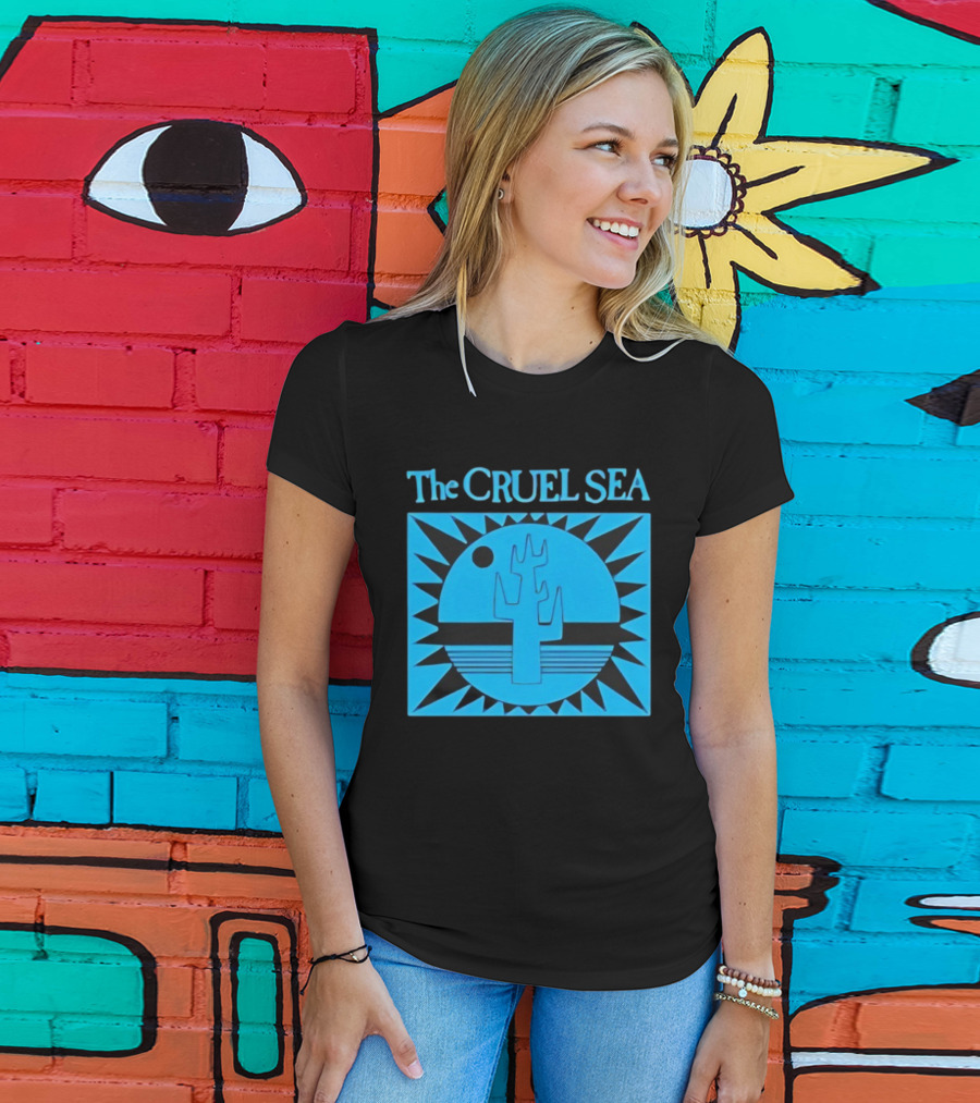 The Cruel Sea Blue Cactus Sun And Moon Icon T-Shirt