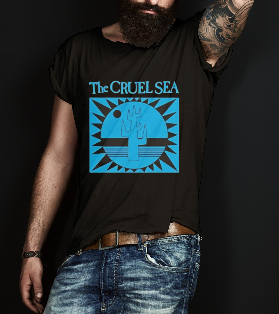 The Cruel Sea Blue Cactus Sun And Moon Icon T-Shirt