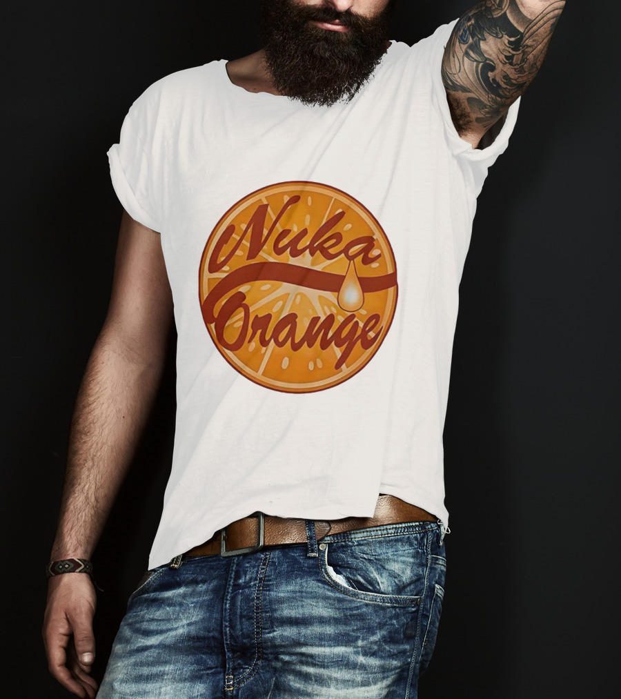 Nuka Orange Vintage Juice Cap Fallout Style Retro Design T-Shirt