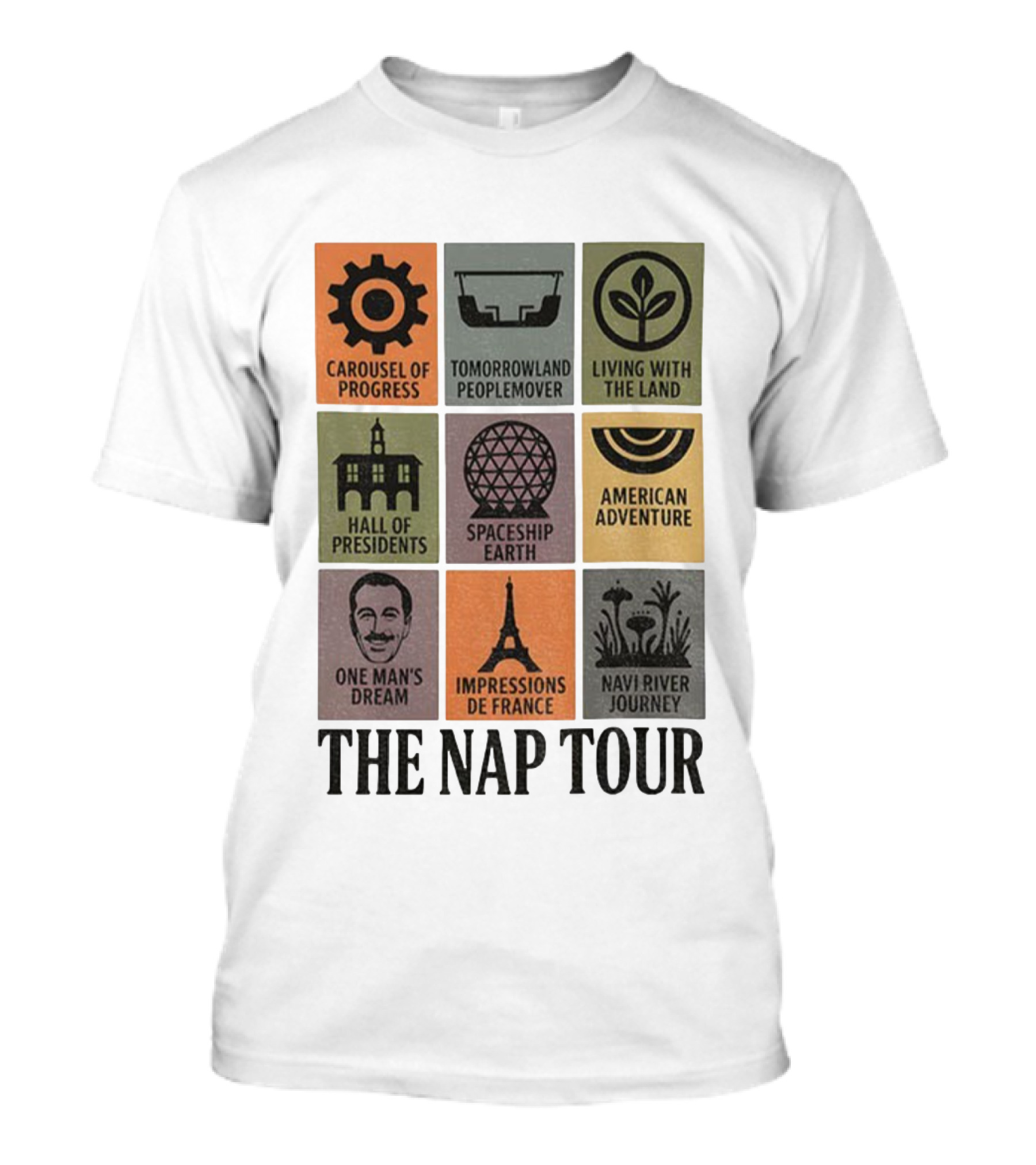 The Nap Tour Disney World Carousel Of Progress Tomorrowland People Mover Living With The Land T-Shirt