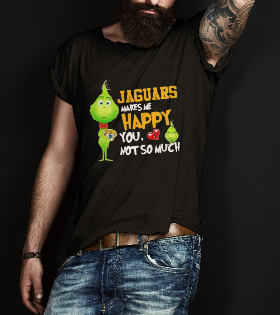 Jaguars Makes Me Happy You Not So Much Grinch Christmas Football T-Shirt