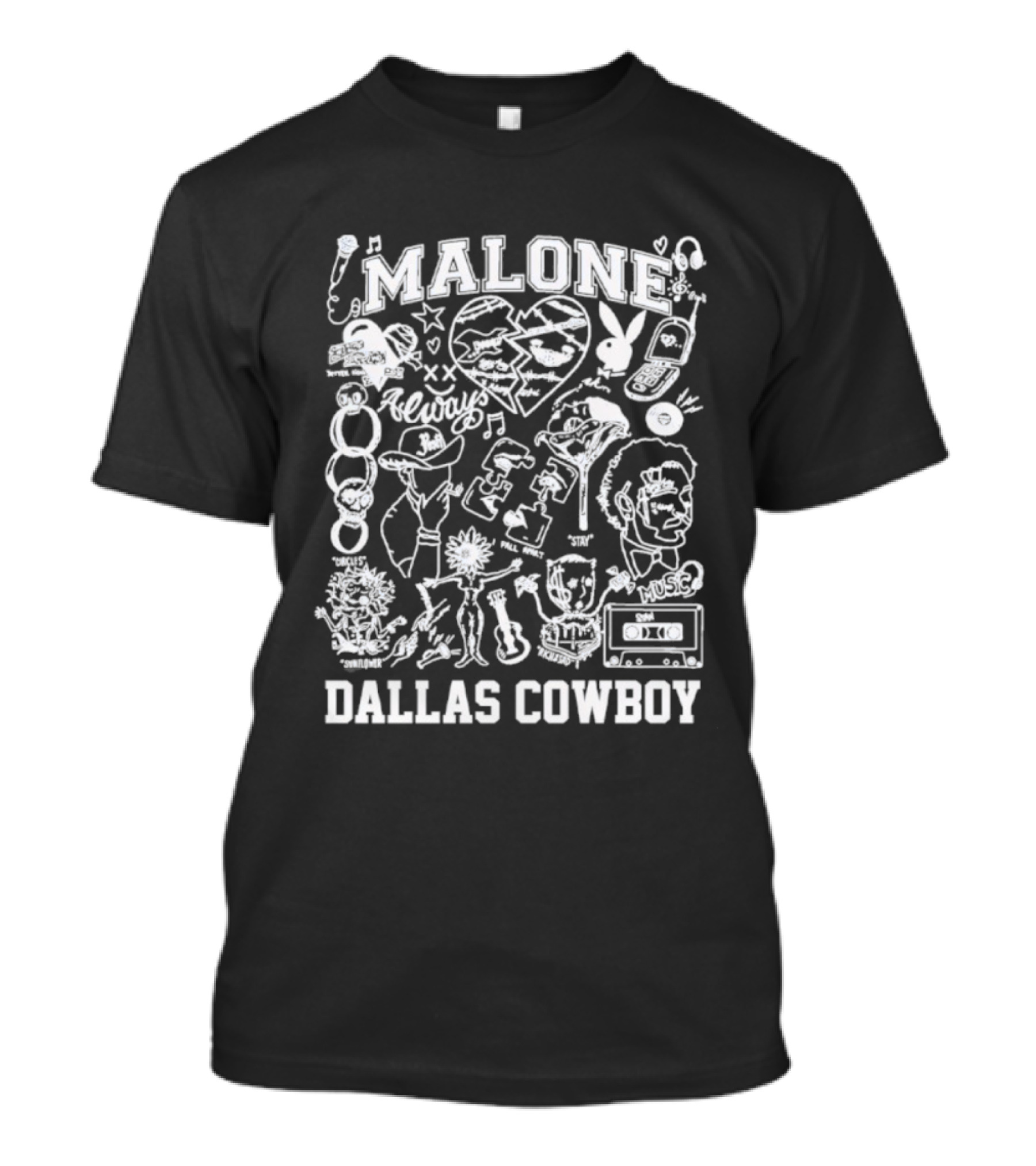 Malone Dallas Cowboy Iconic Patterns And Symbols T-Shirt