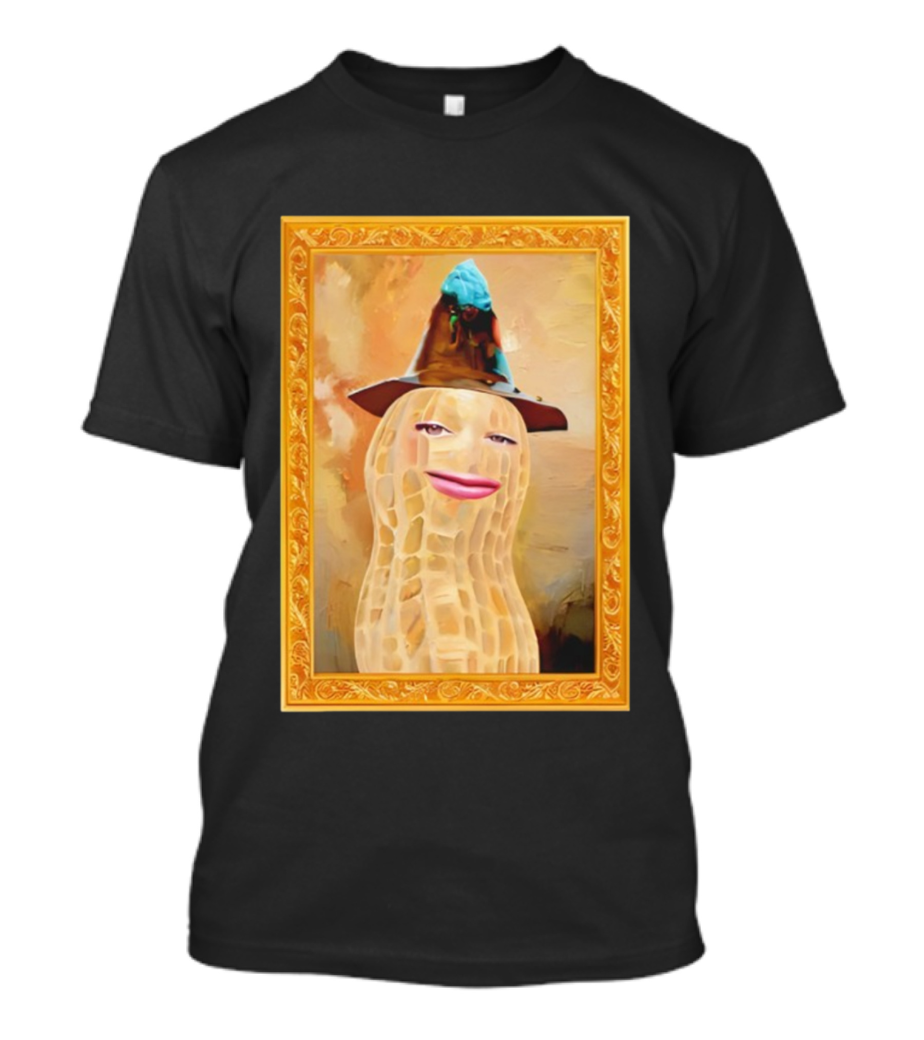 Theburntpeanut Renaissance Portrait With Hat And Blue Figurine T-Shirt
