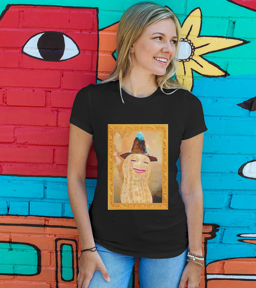 Theburntpeanut Renaissance Portrait With Hat And Blue Figurine T-Shirt