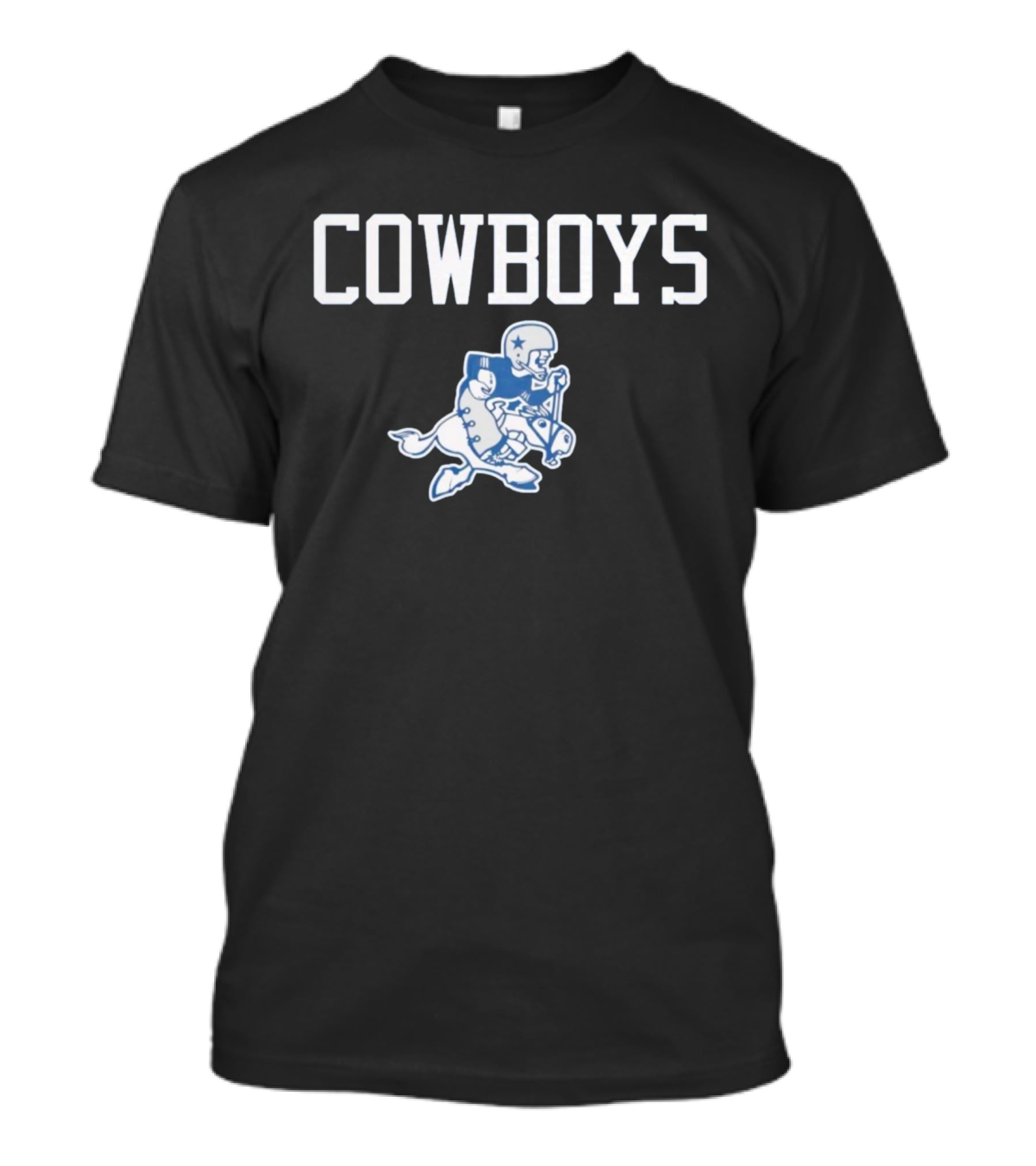 Cowboys Ride 'Em Cowboy Vintage Football Player Riding Horse Graphic T-Shirt