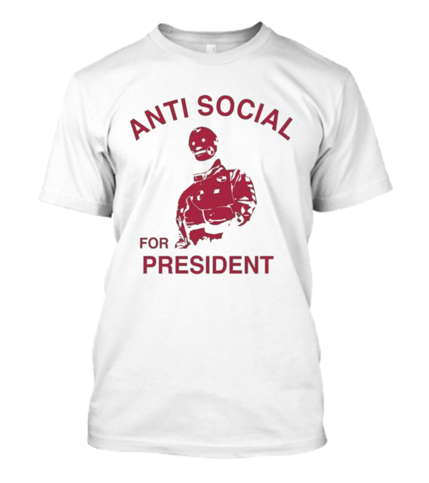 ANTI SOCIAL FOR PRESIDENT Skeleton Design T-Shirt