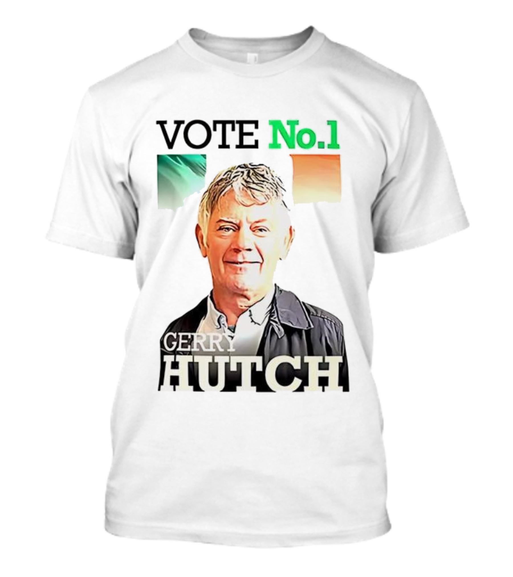 Gerry Hutch Vote No.1 Irish Flag Background T-Shirt