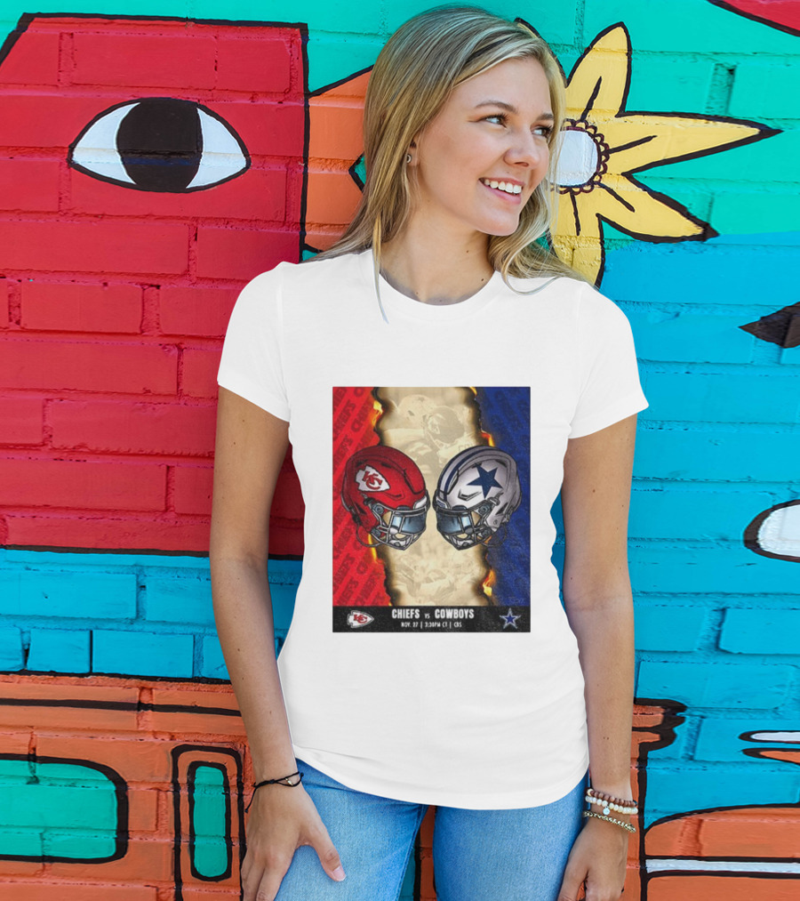Chiefs Vs Cowboys November 27 3:30PM CT CBS Kansas City Dallas NFL Matchup T-Shirt