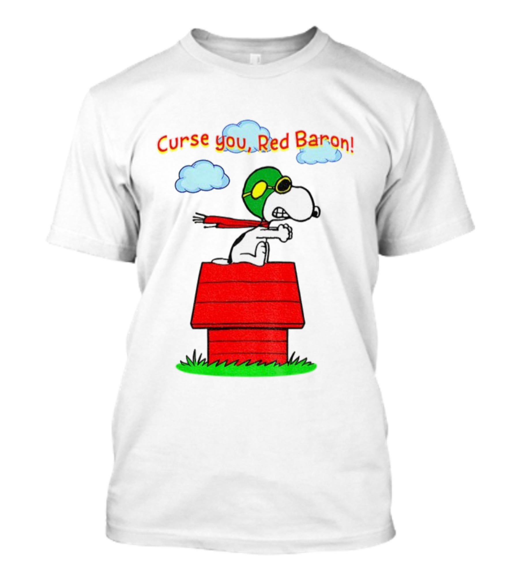 Snoopy Peanuts Flying Ace Curse You Red Baron Iconic Scene T-Shirt