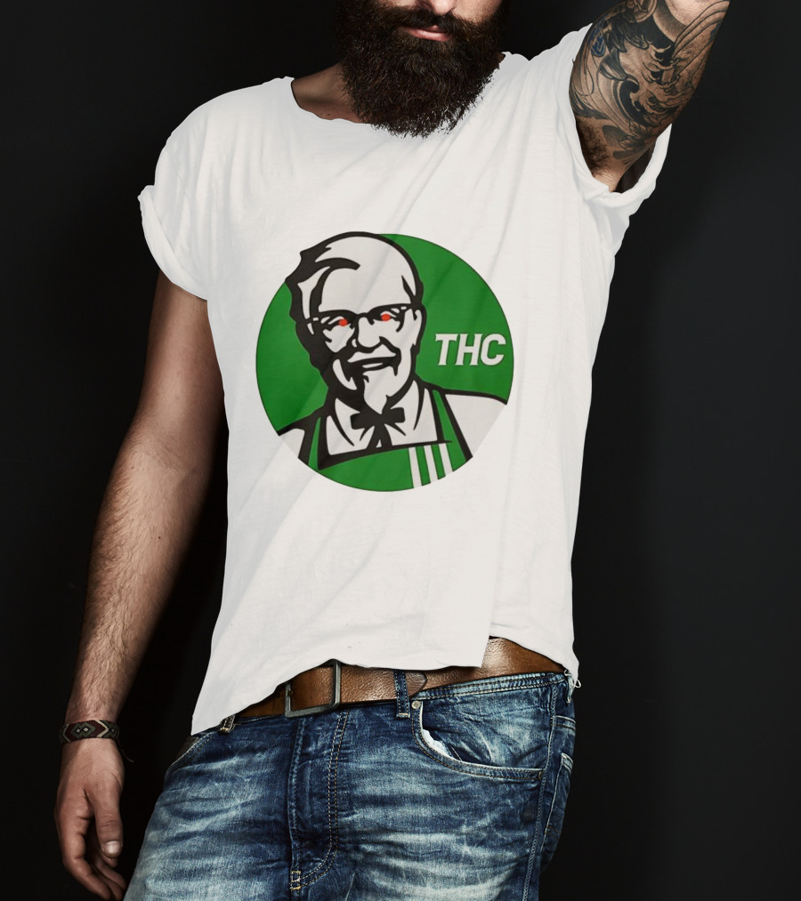 THC Colonel Sanders Green Apron Red Eyes T-Shirt