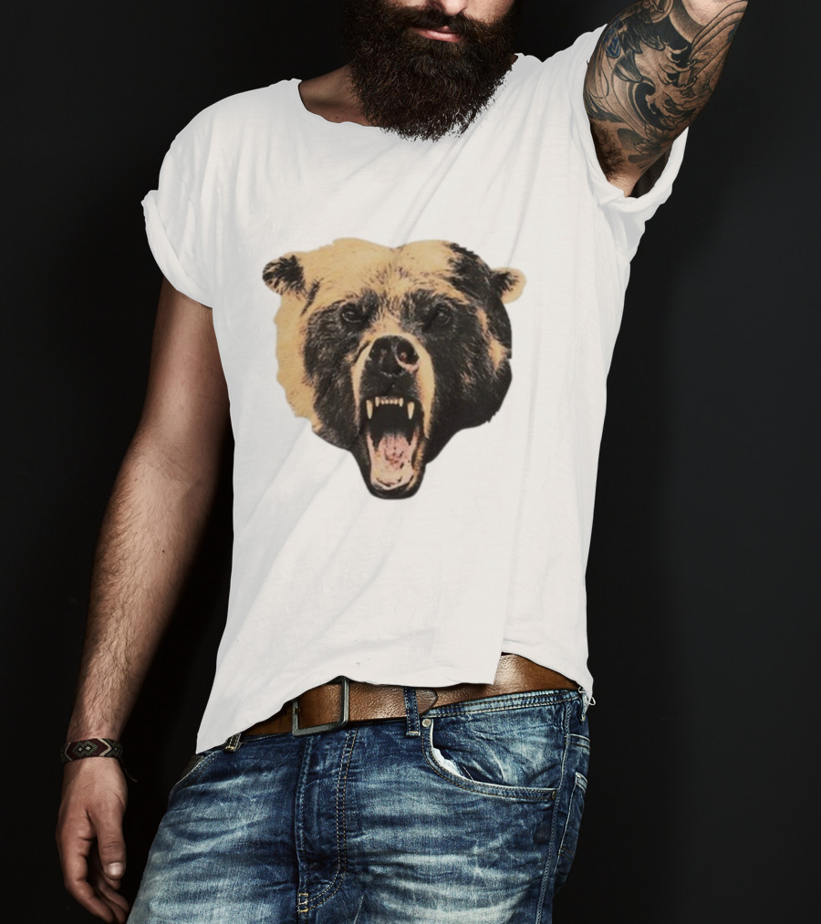 Chicago Bears Golf Wang Cutout Fierce Roaring Bear Face T-Shirt