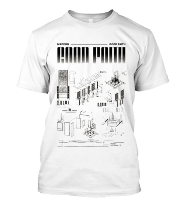 Madeon Good Faith Forever Tour 2025 Schematic Blueprint T-Shirt