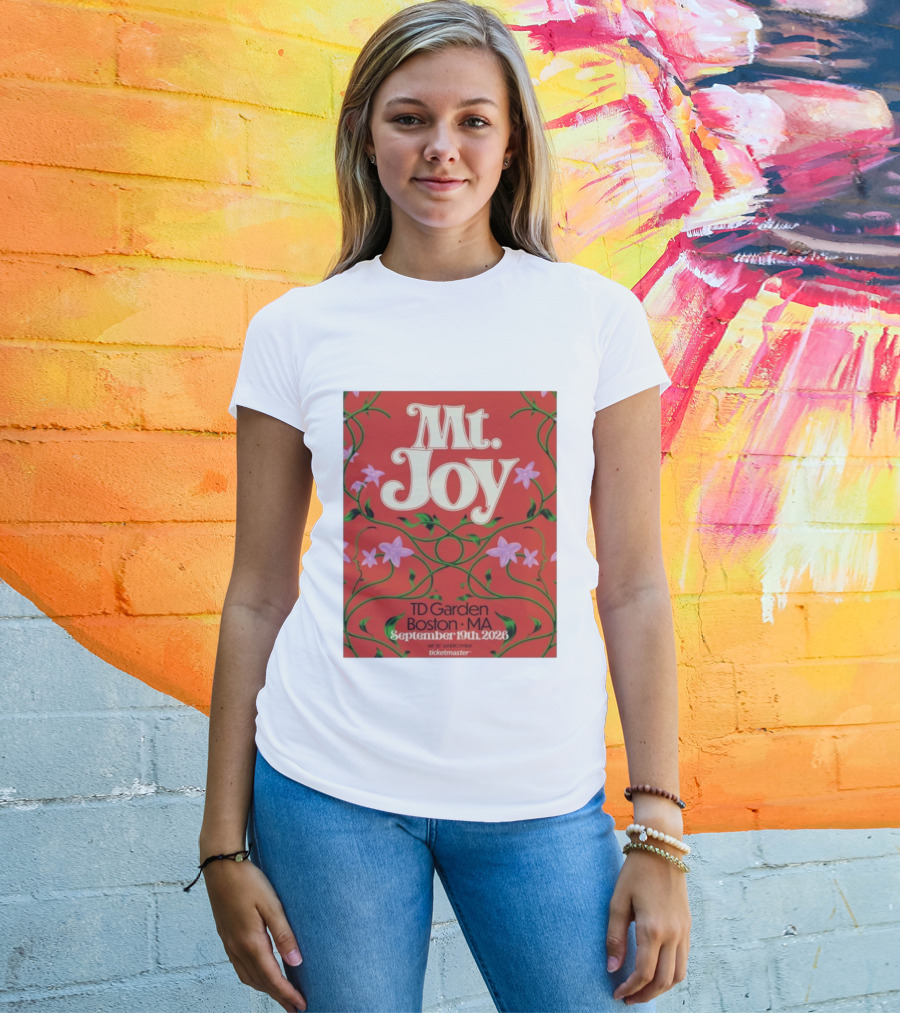 MT. Joy September 19 2026 TD Garden Boston MA Floral Art Sandro Rybak Ticketmaster T-Shirt