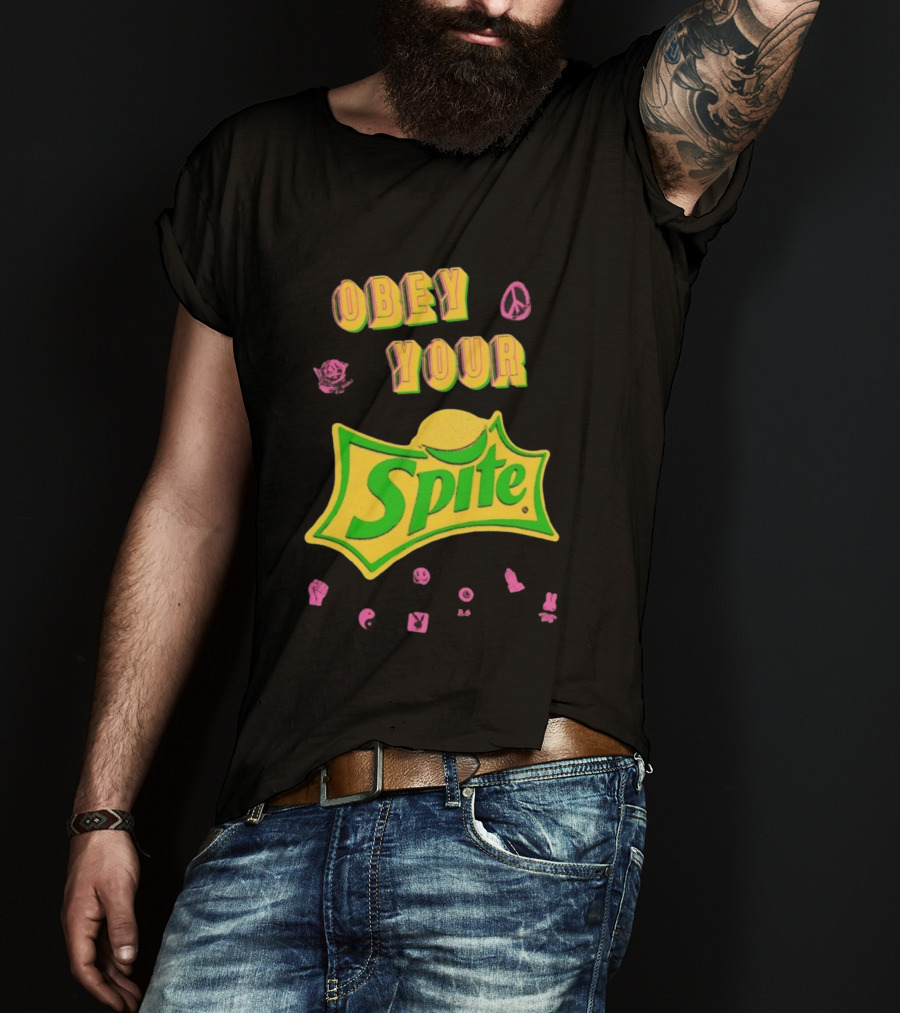 Obey Your Sprite Retro Peace Flower Symbols T-Shirt