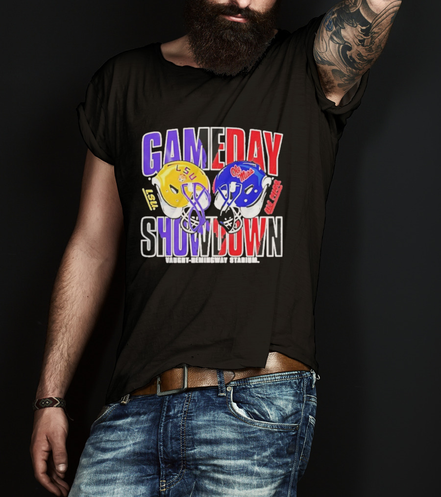 Ole Miss Rebels Vs LSU Tigers Gameday Showdown Vaught Hemingway Stadium 2025 T-Shirt