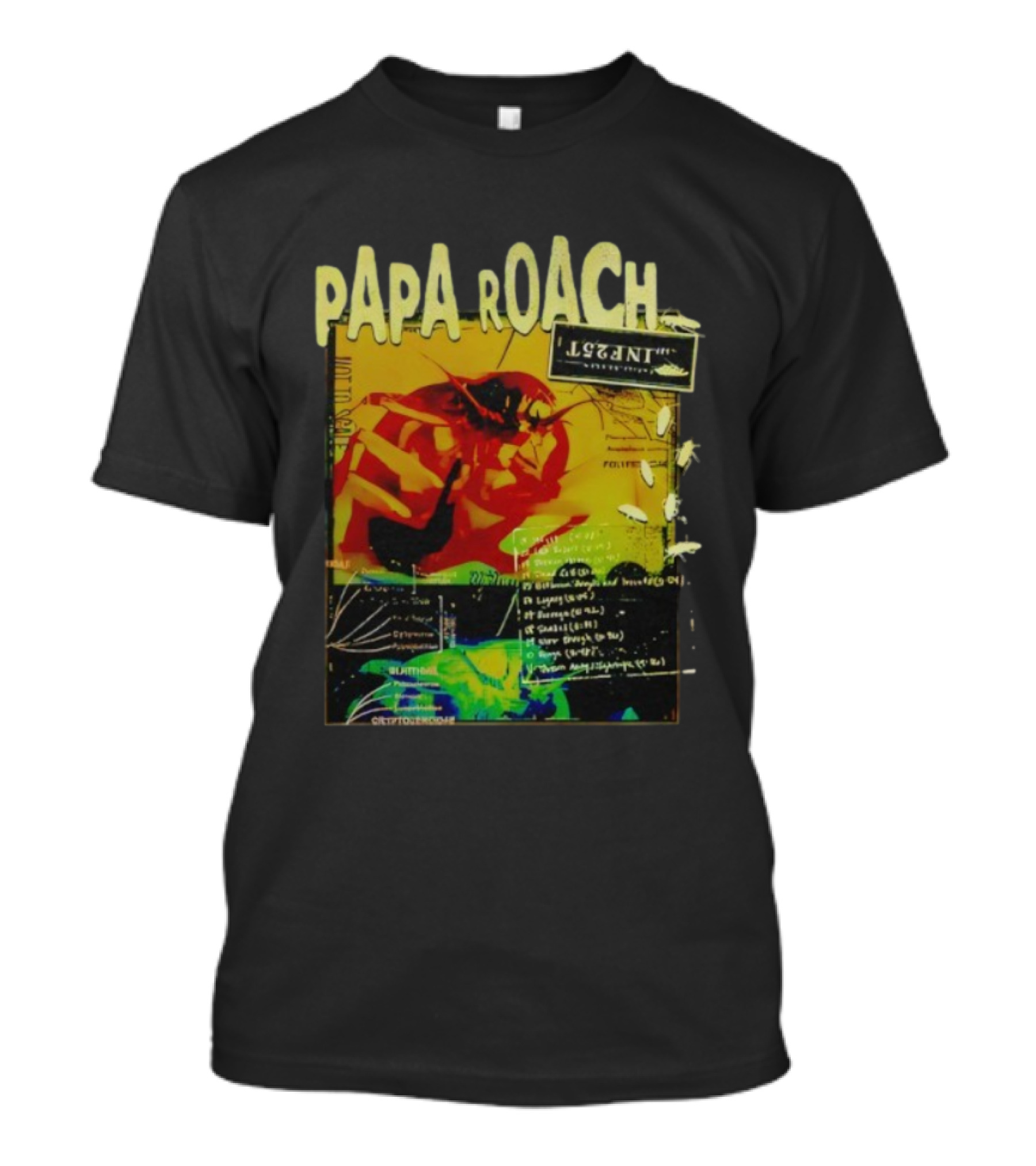 Papa Roach Infest 25 Commemorative Scraps Collage T-Shirt
