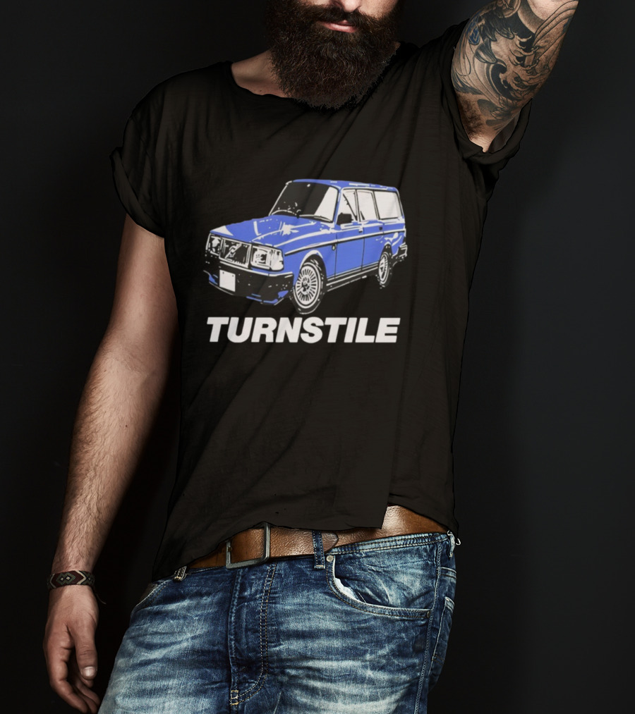 Turnstile Volvo Car Blue Illustration T-Shirt