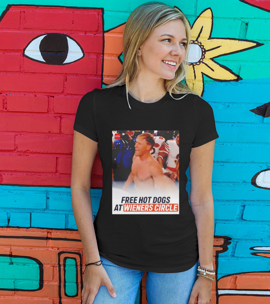 Ben Johnson Chicago Bears Celebration Free Hot Dogs At Wieners Circle T-Shirt