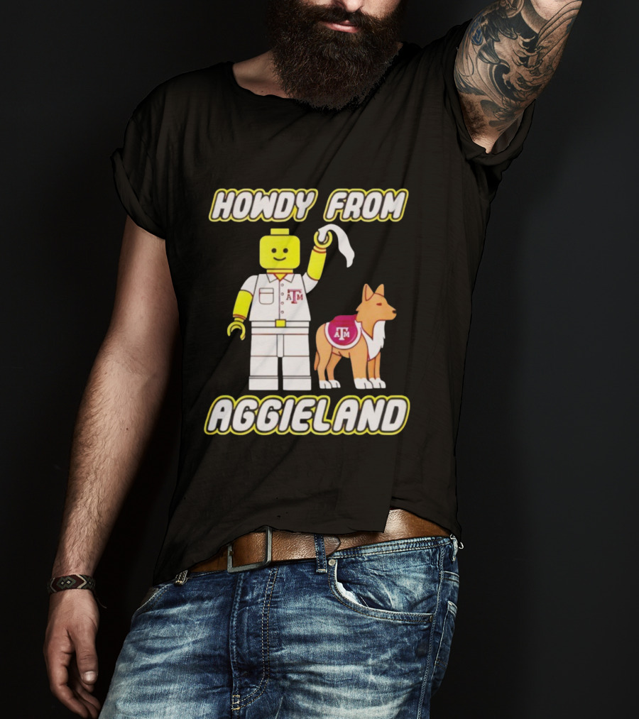 Howdy From Aggieland Texas A&M Character And Dog T-Shirt