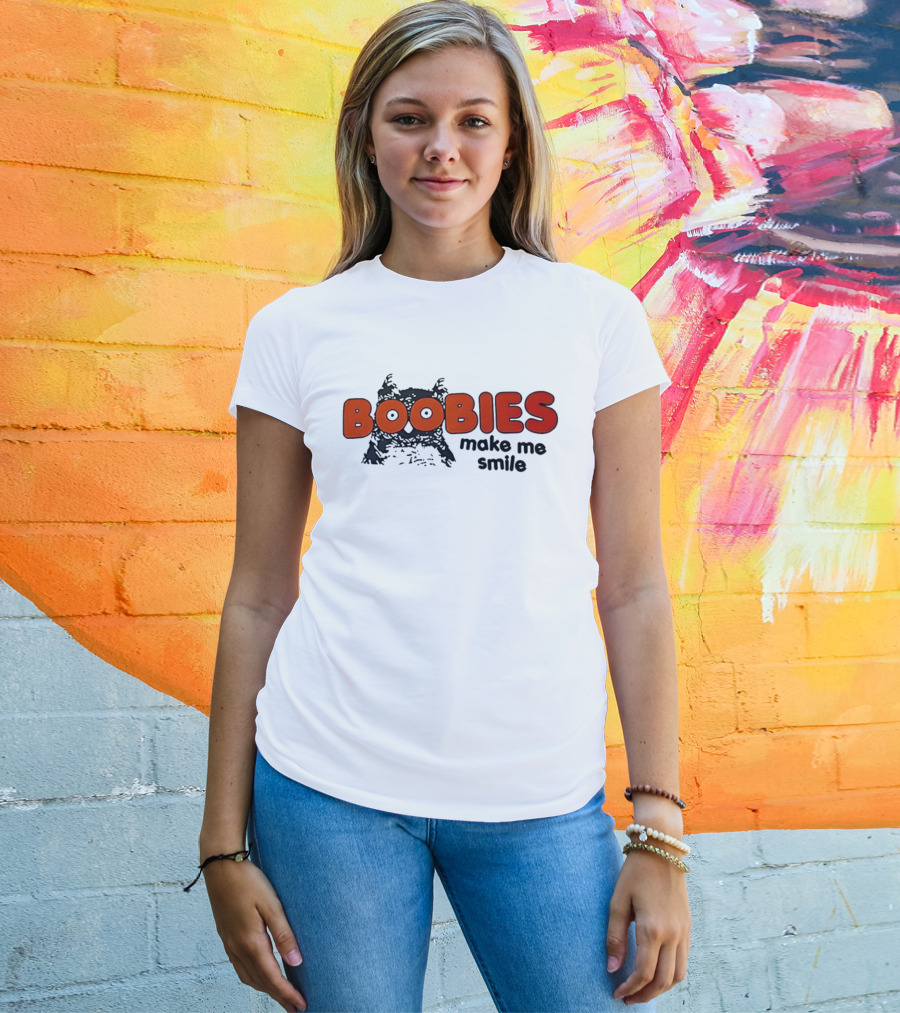 BOOBIES Make Me Smile Owl Hooters T-Shirt