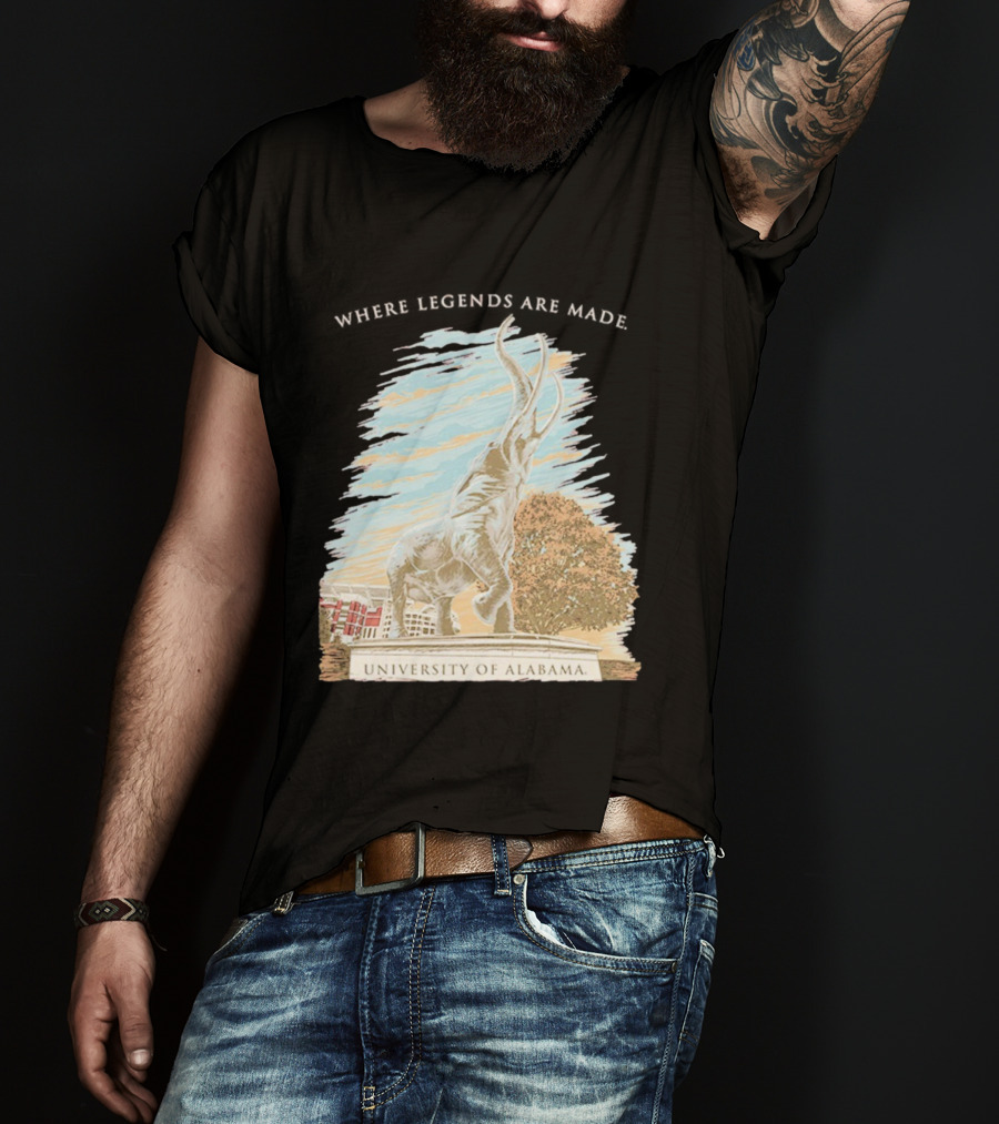 University Of Alabama Tuska Statue Where Legends Are Made T-Shirt