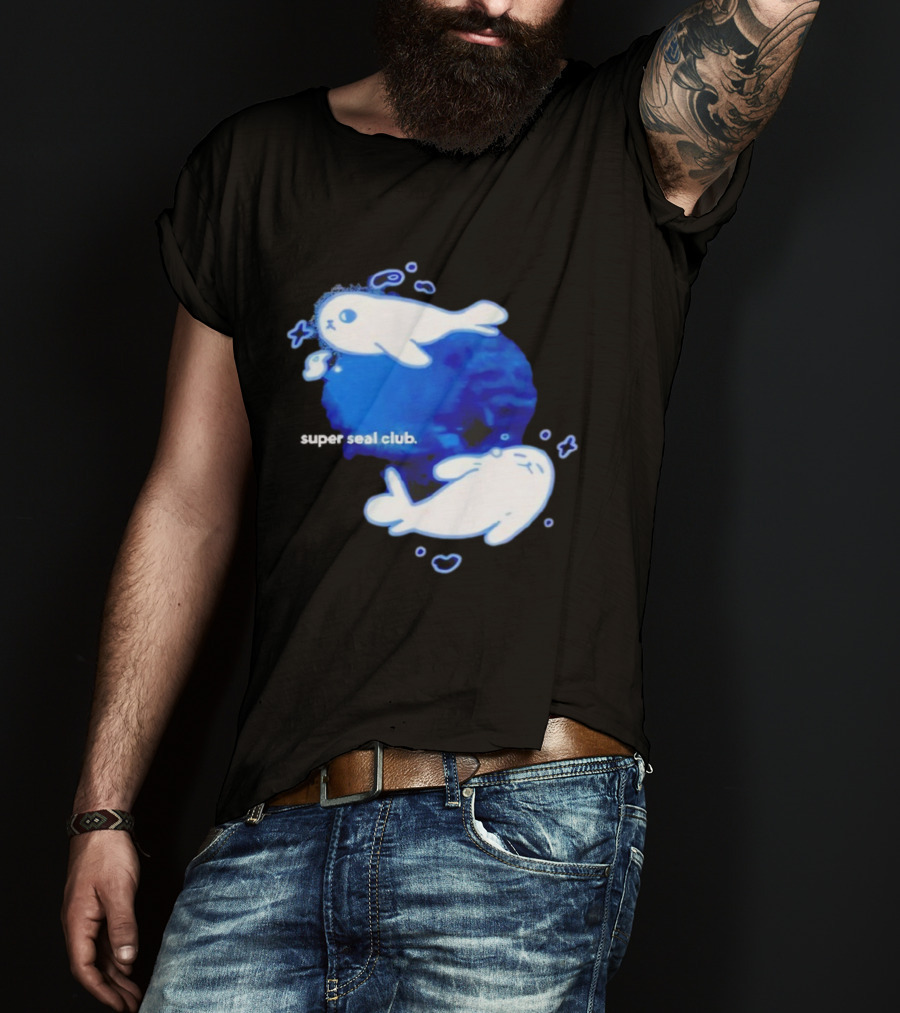 Super Seal Club 2025 Cute Cartoon Seal Design T-Shirt