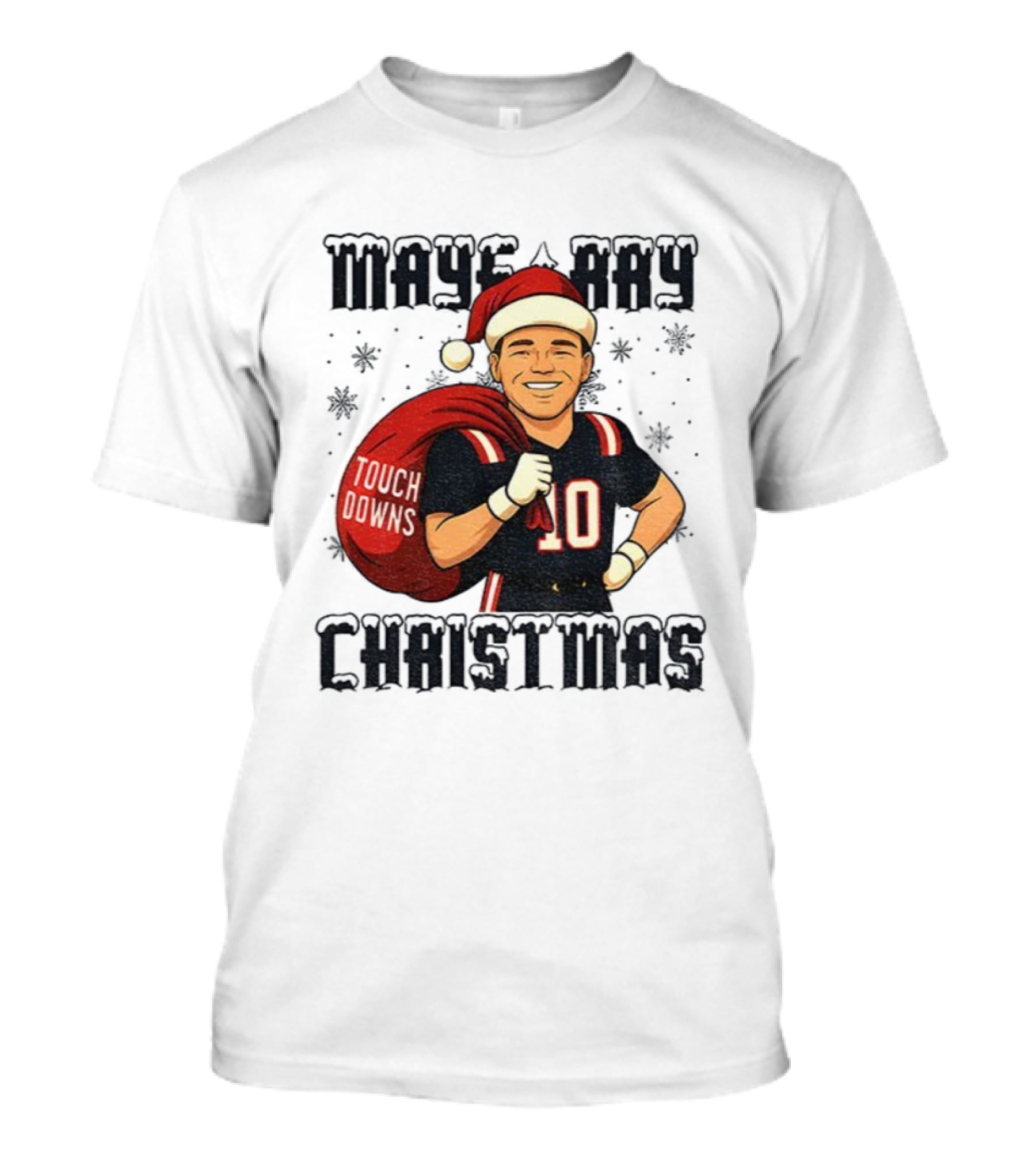 Maye-Day Touchdowns Christmas Santa Vintage Drake Maye Football T-Shirt