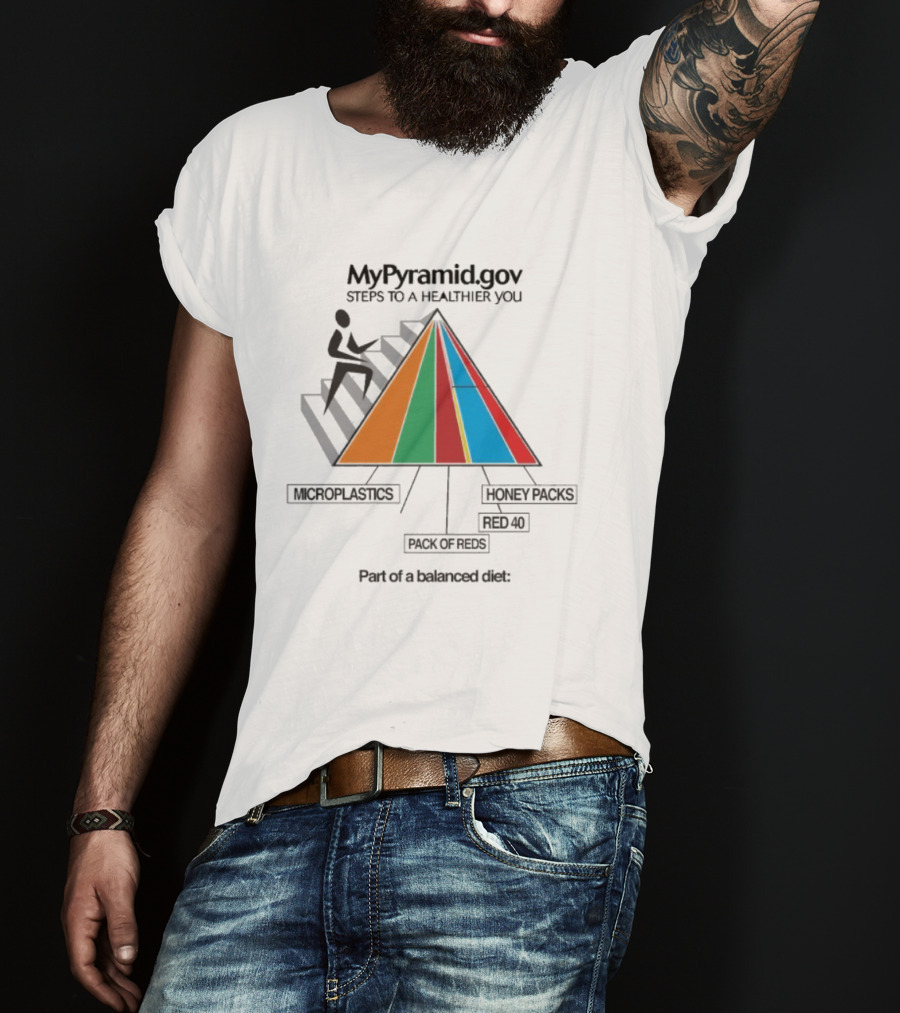 MyPyramid.Gov Steps To A Healthier You Microplastics Juice Packs Two Of These Part Of A Balanced Diet T-Shirt