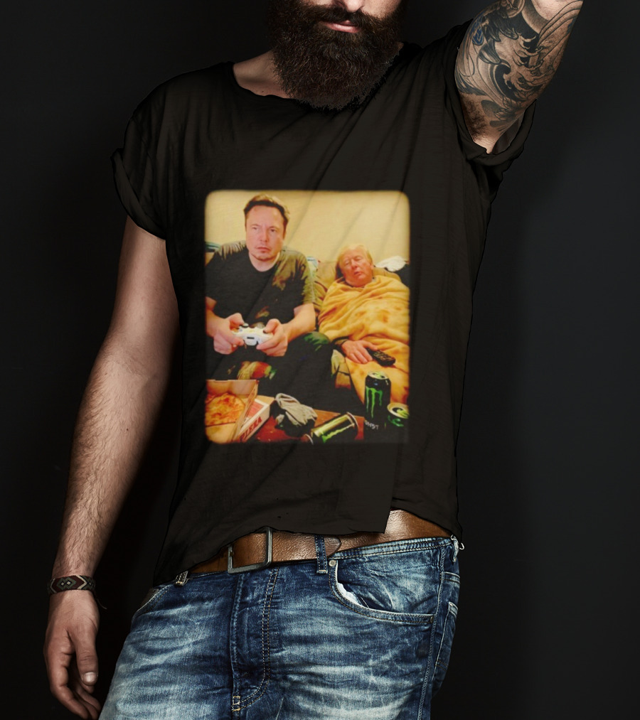 Elon Don Gaming Pizza Couch Monster Energy T-Shirt
