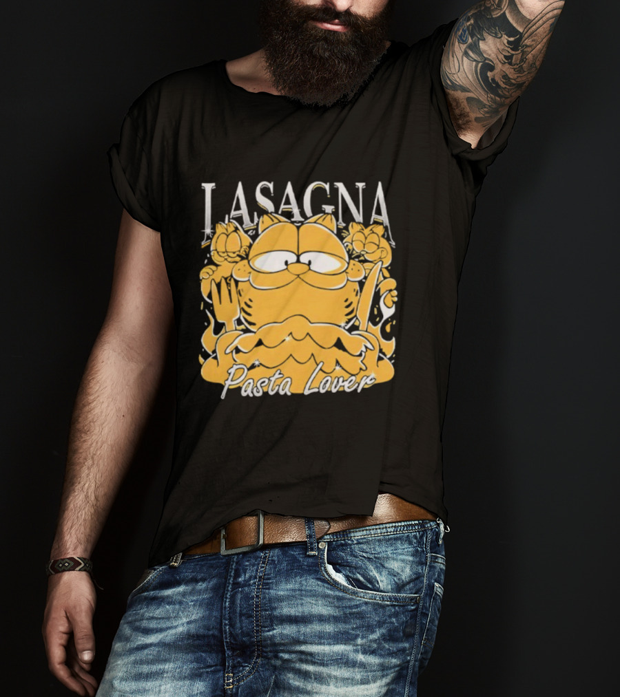 Garf Lasagna Pasta Lover Cat Iconic Character Fun Design T-Shirt
