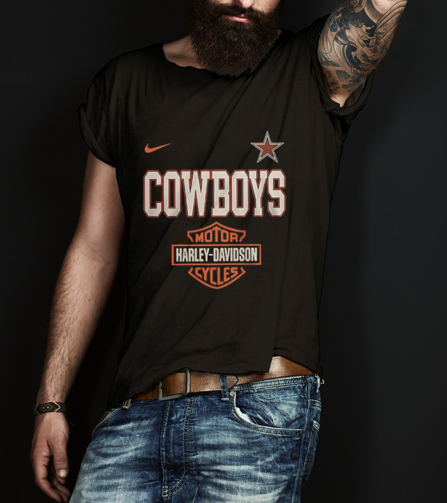 Cowboys Harley-Davidson Motor Style Nike Star T-Shirt