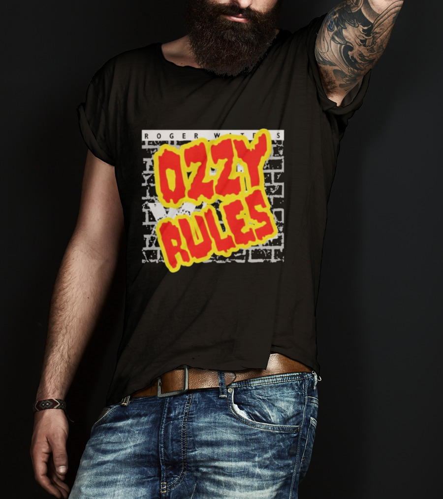 Roger Waters Ozzy Rules Another Prick In The Wall Graffiti Brick Style T-Shirt