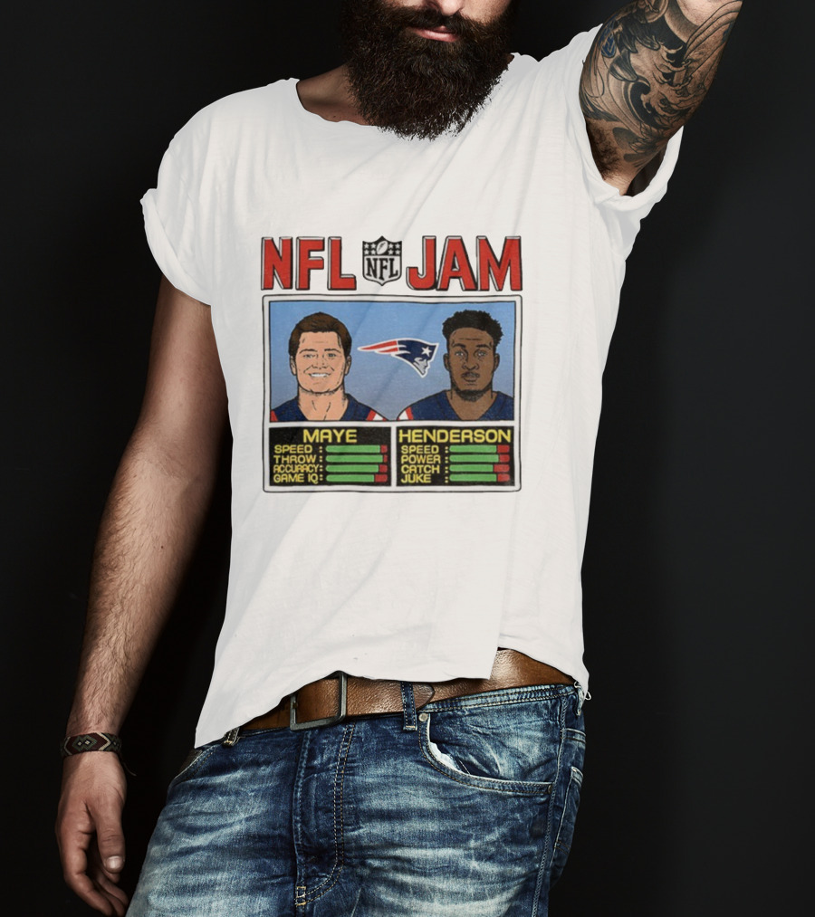 New England Patriots Drake Maye TreVeyon Henderson NFL Jam Speed Power Game IQ T-Shirt