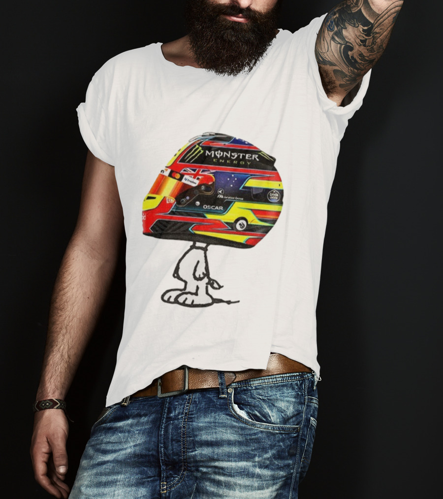 Oscar Piastri Monster Energy Racing Helmet Snoopy T-Shirt