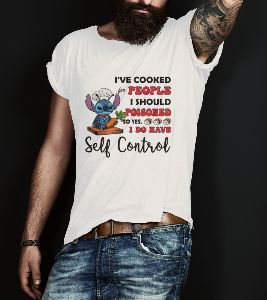 Stitch Cooked For People I Should Poisoned Sushi Self Control T-Shirt