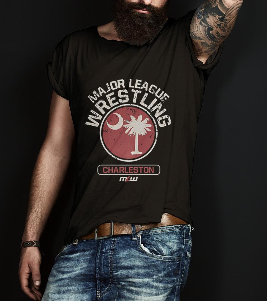 Major League Wrestling Charleston Palm Crescent Moon Vintage T-Shirt