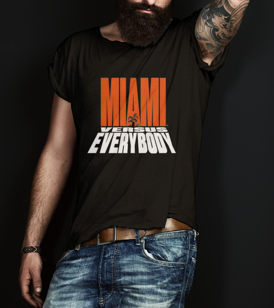 Miami Hurricanes Football Miami Versus Everybody Mascot T-Shirt