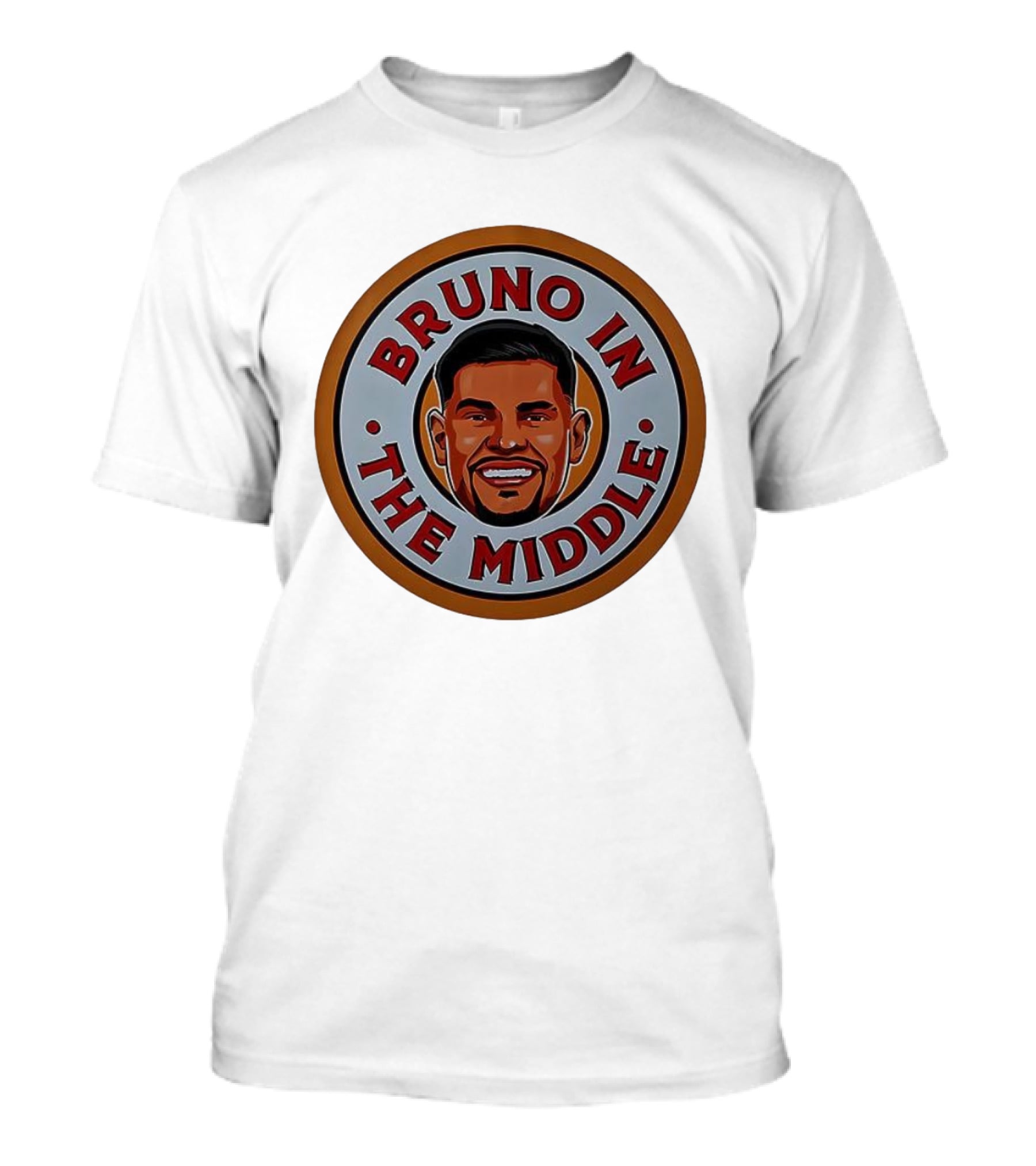 Bruno In The Middle Smiling Face Circle Emblem T-Shirt